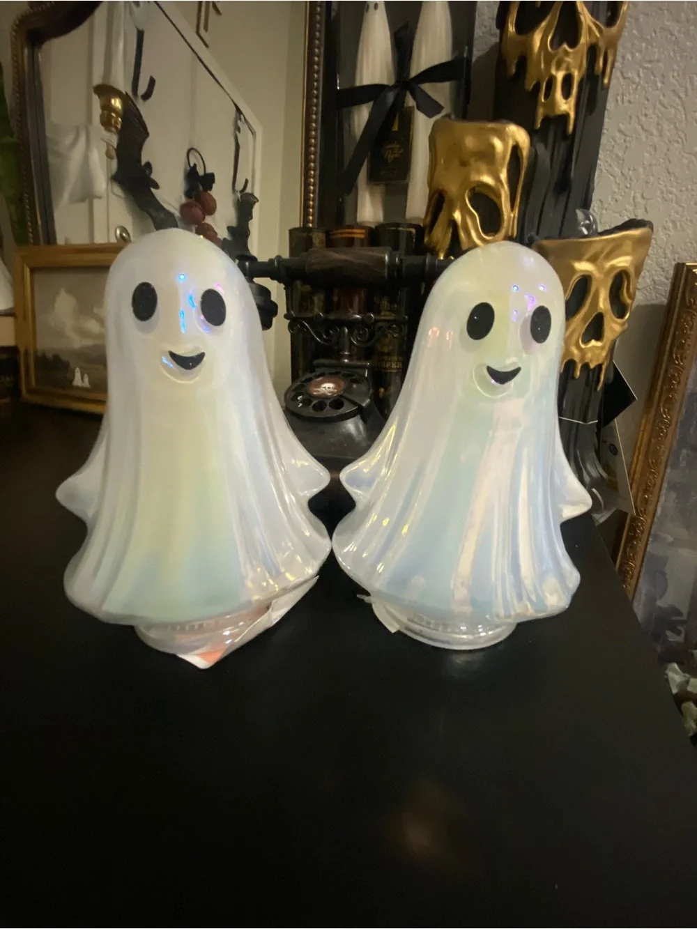 Iridescent White Ghost Ceramic Accent Figurines - Brand: